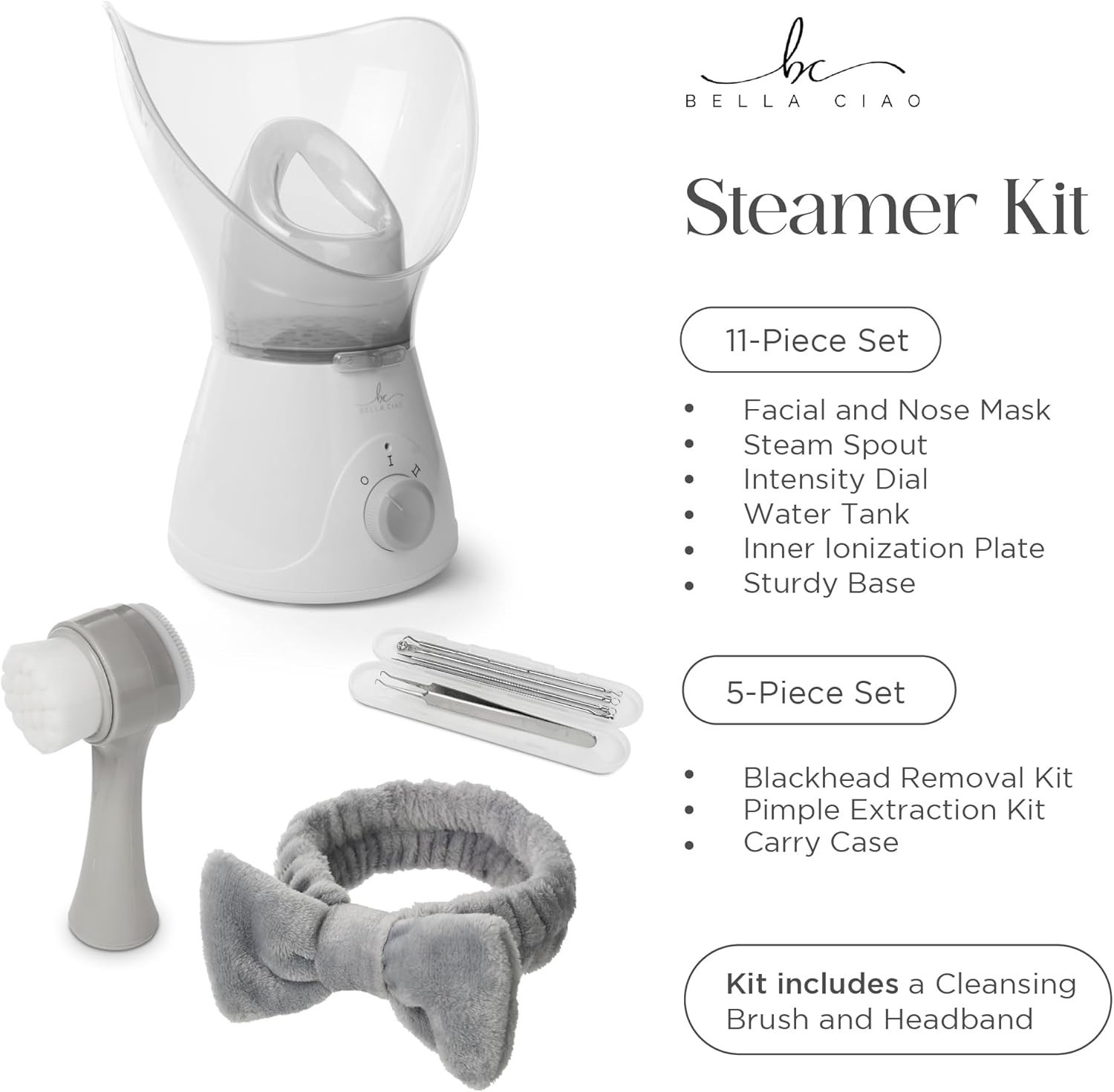 11-Piece Facial Steamer Set – Portable Face Steamer for Deep Cleaning, Hydrat…