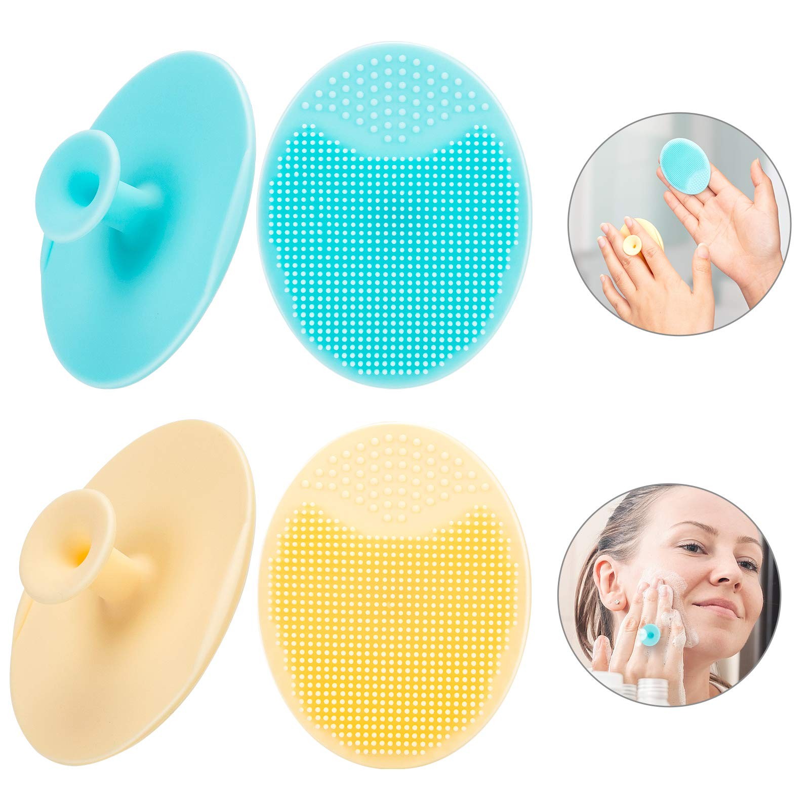 4 Pack Face Scrubber,JEXCULL Soft 4 Count (Pack of 1), Multi-colored-b