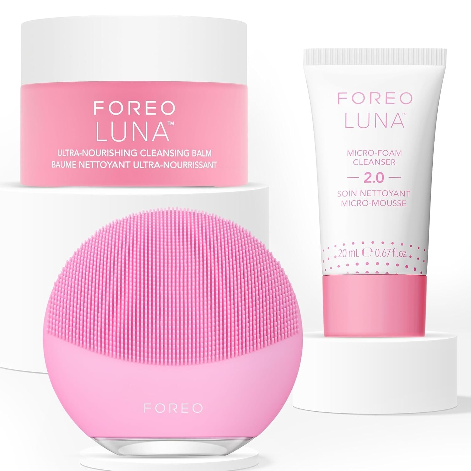 FOREO LUNA mini 3 – Premium Facial Cleansing Brush Pearl Pink bundle