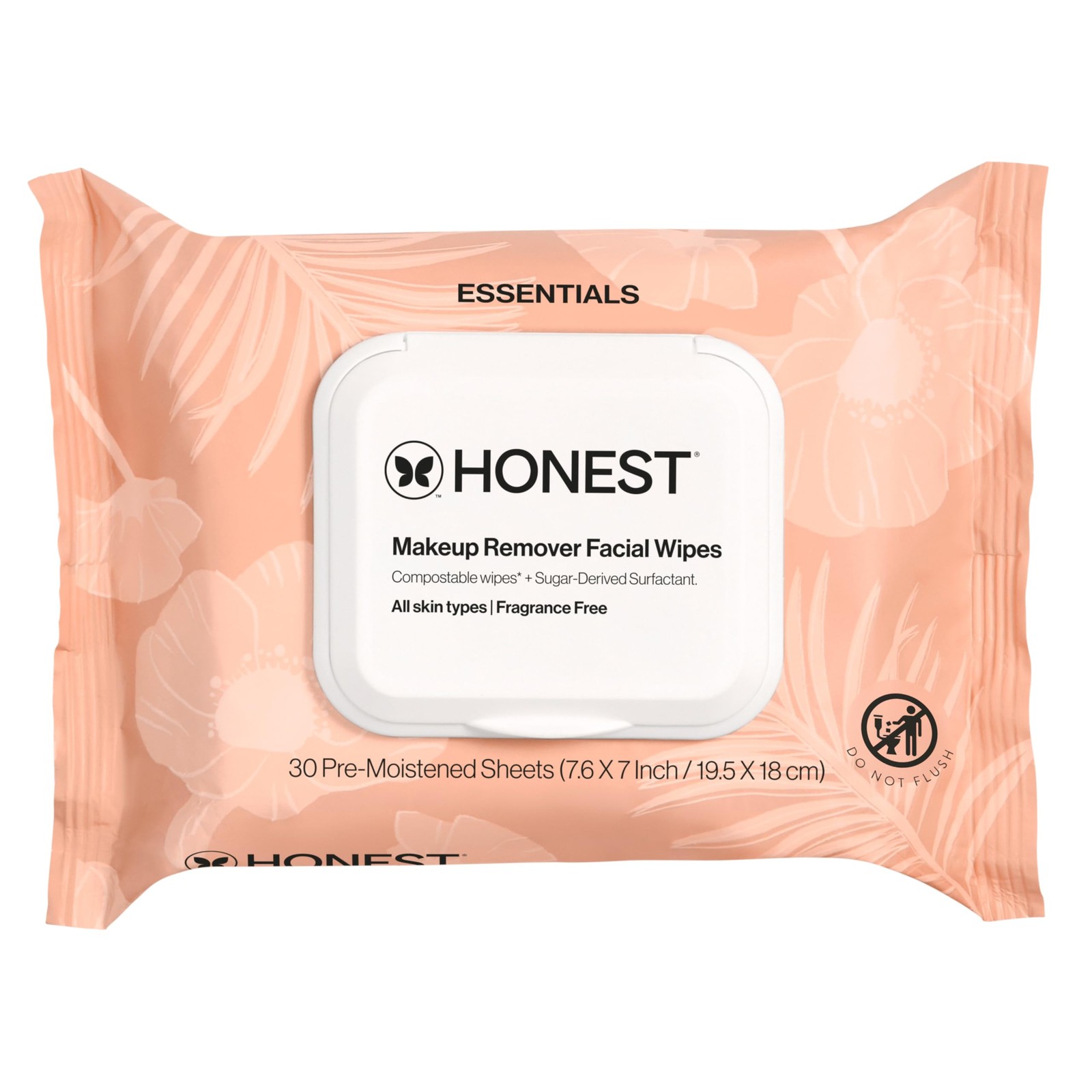 Honest Beauty Fragrance Free Cleansing Makeup 1 Count (Pack of 30), White