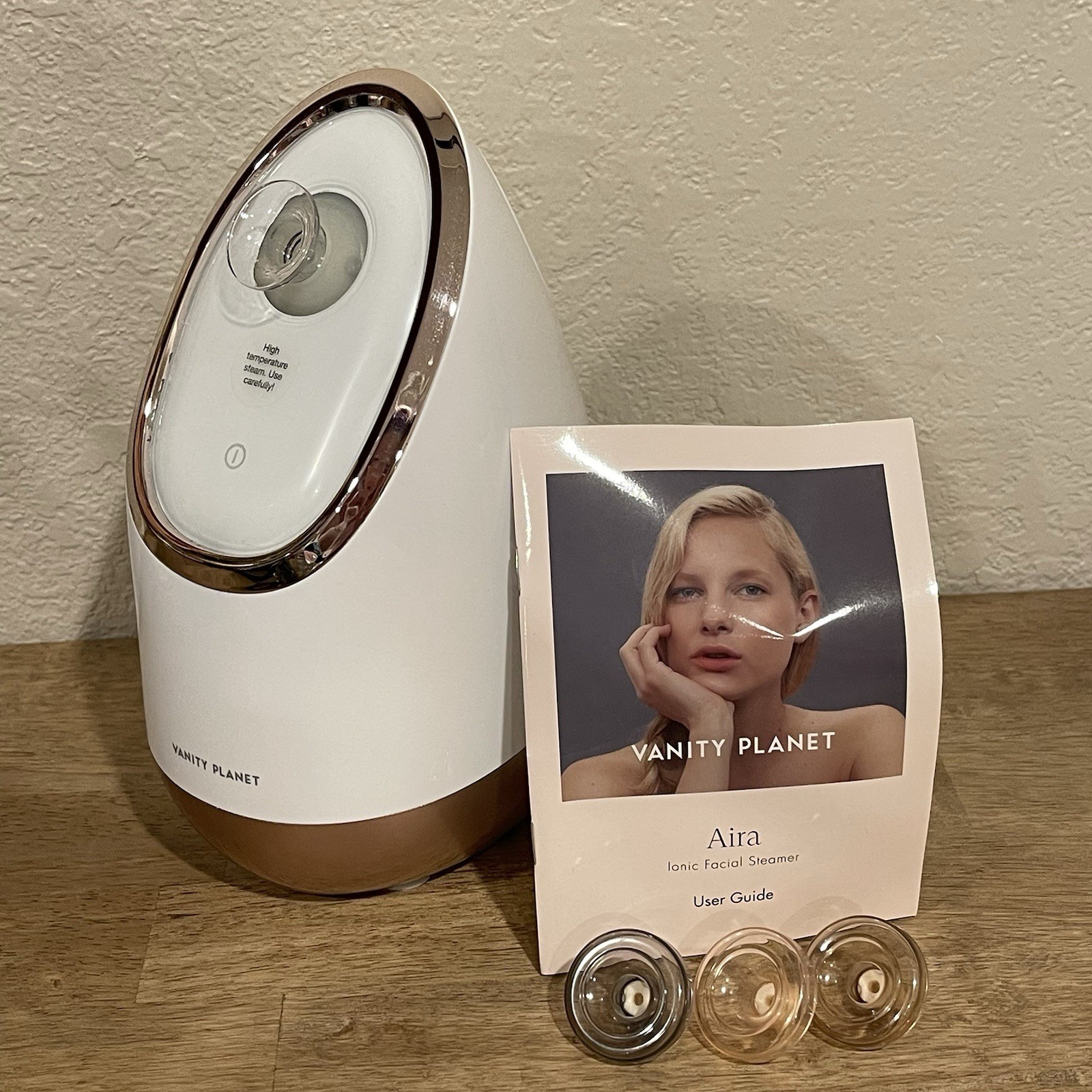 Vanity Planet Aira Rose Gold At Home Spa Ionic Facial Skincare Steamer