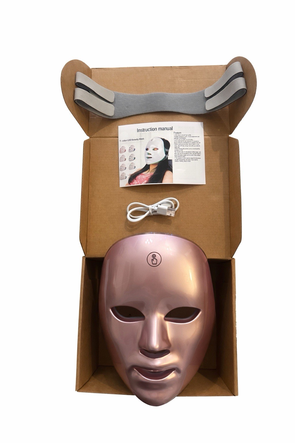 Pink Home USB powered 7 color LED facial beauty instrument facial care tools