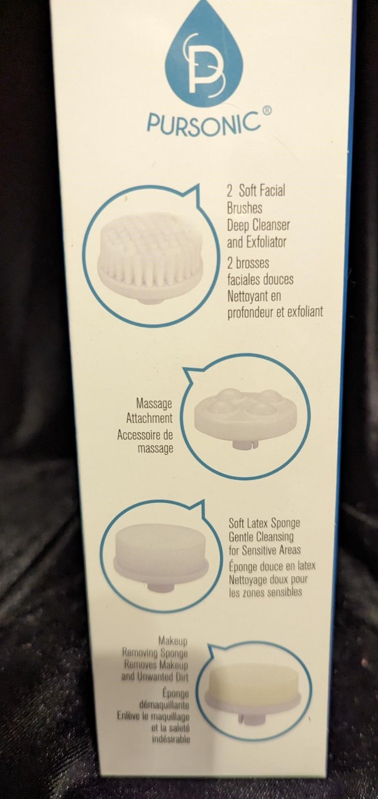 Pursonic Advanced Facial 4 n 1 Cleansing Brush Cordless 5 Attach. NEW 26.1.19-1