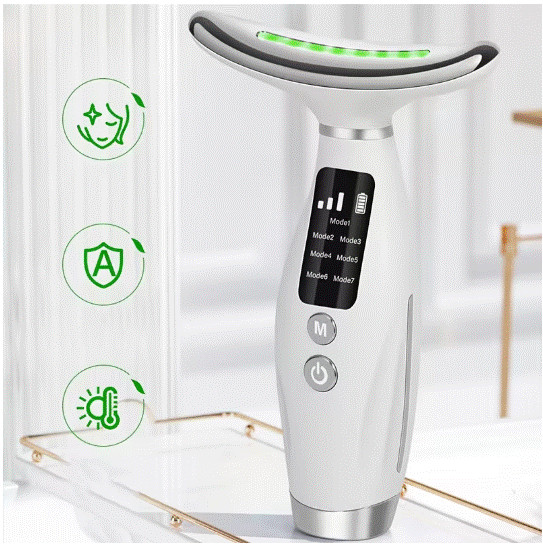 Neck Face Beauty Device Skin Toning Tool for Home Use with 7 Colors Unisex