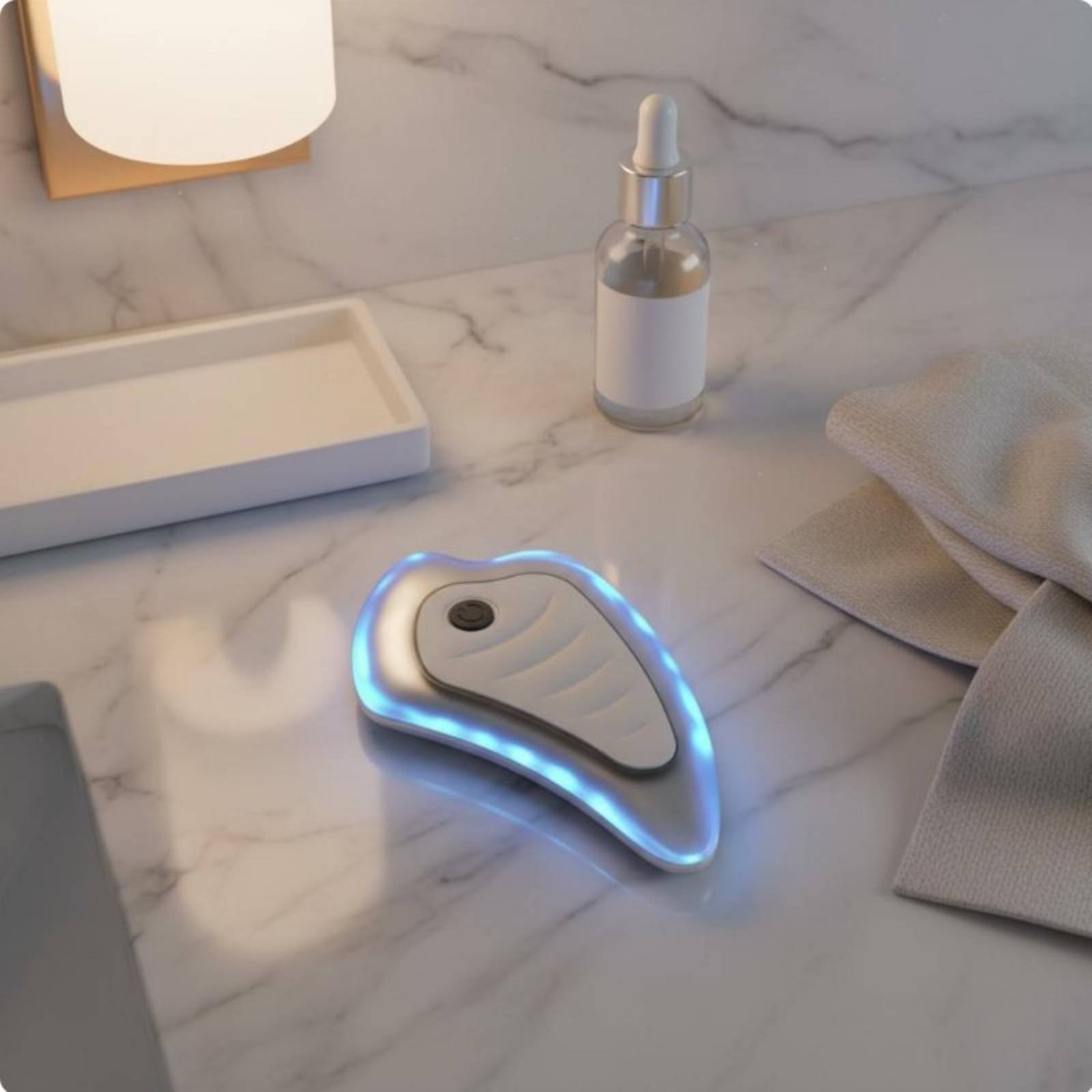 Vibrating Facial Massager Ergonomic Design LED Light Treatment Massager
