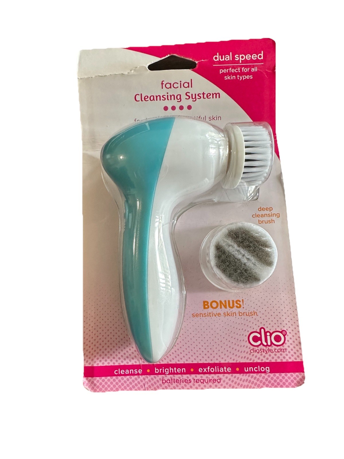 NEW Clio Electronic Facial Dual Cleansing System Dual Speed – Blue