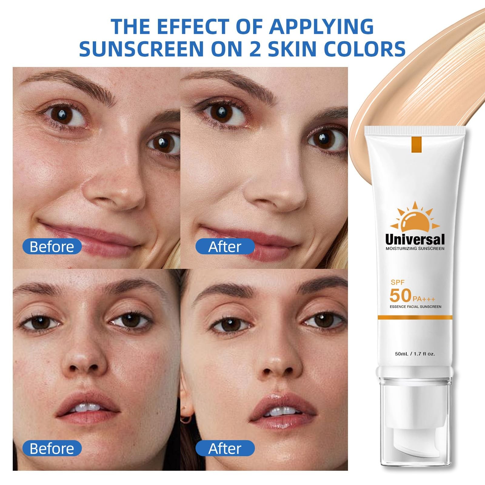YFKEJI Tinted Sunscreen For Face,Against UVA 1.7 Fl Oz (Pack of 1),