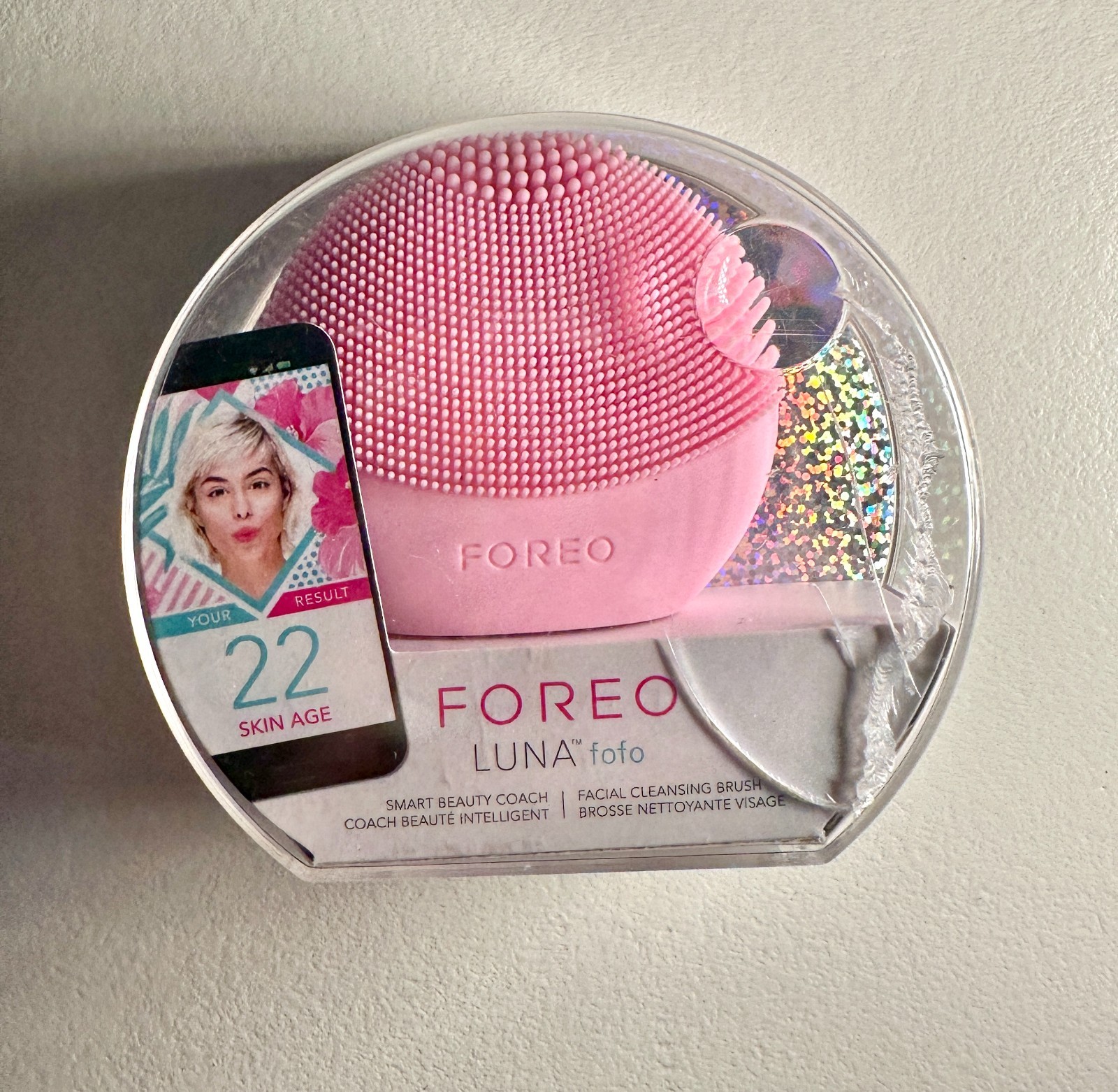 FOREO LUNA fofo Smart Facial Cleansing Brush (App Use) Pearl Pink- BRAND NEW BOX