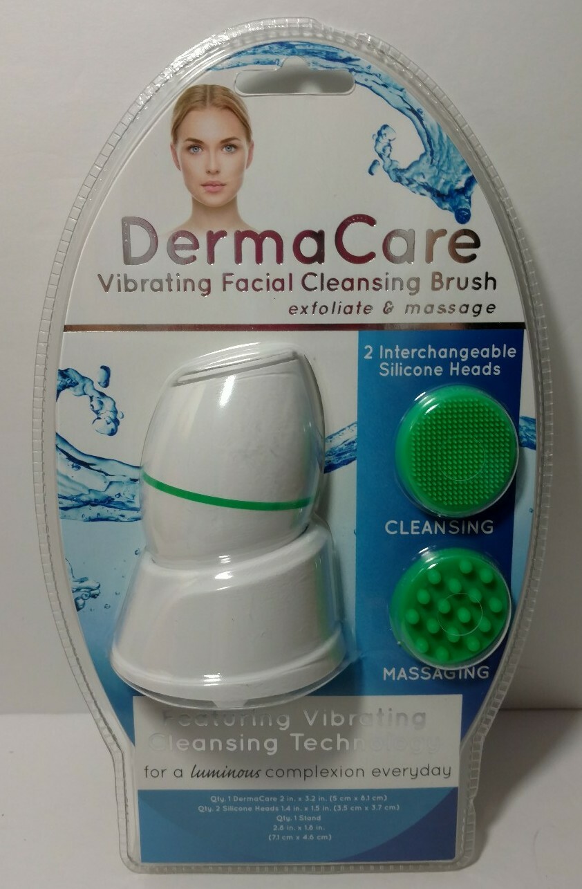DermaCare Vibrating Facial Cleansing Brush | Exfoliate & Massage | Green 575600