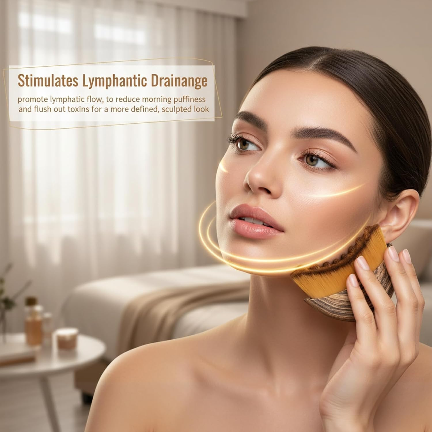New Lymphatic Contour Face Brush, Lymphatic Drainage Massager for Face,Ergonomic