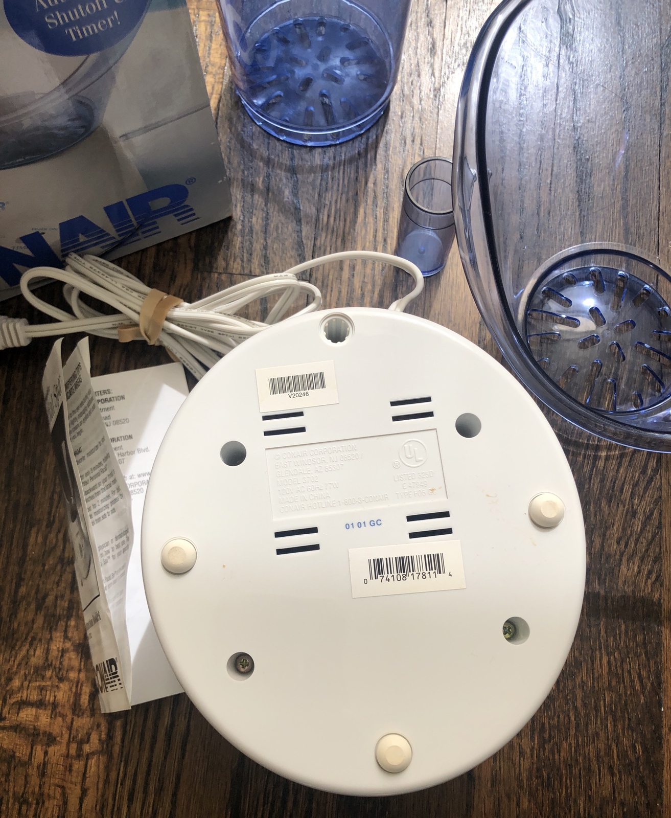 Conair Complete Facial Spa Blue White Steam Sinus Model 3702