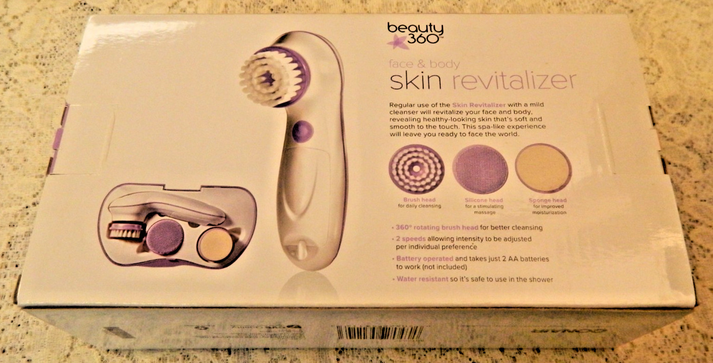 Conair Beauty 360 Face & Body Skin Revitalizer Brush 2 Speeds Battery – New!
