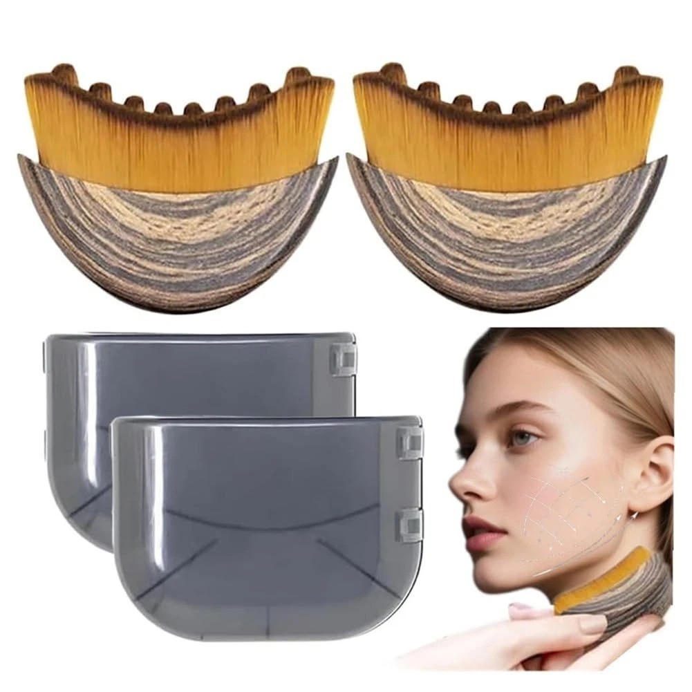 2PC Lymphatic Contour Face Brush Lymphatic Drainage Massager for Face by Glowiex