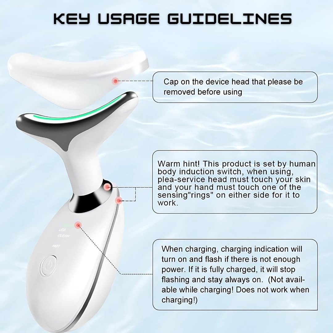 Face and Neck Massager with 7 Colors LED Light Therapy, Multi-Functional, Ski…