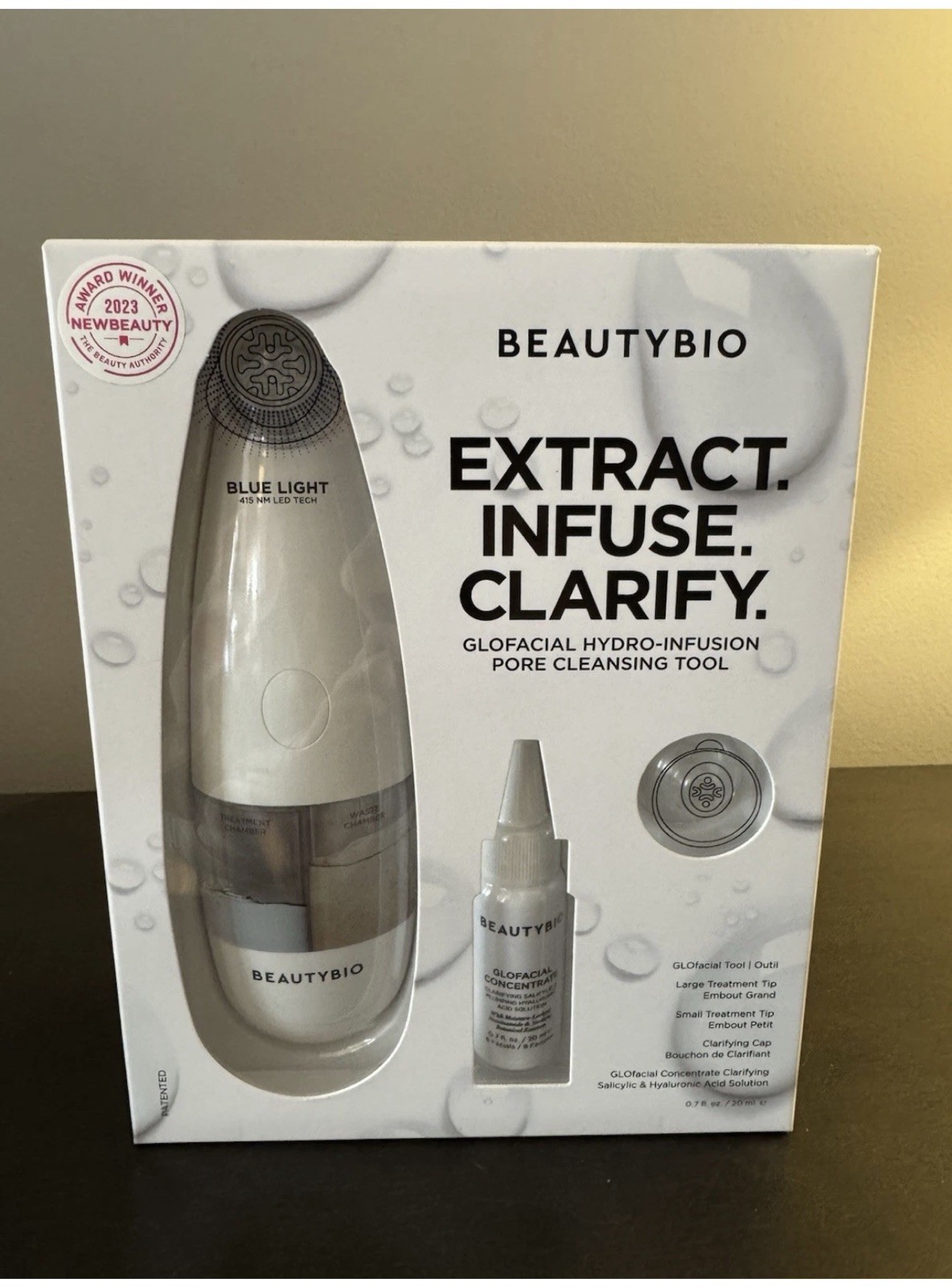 Beautybio Glofacial Hydro Infusion Pore Cleansing Tool NIB Sealed