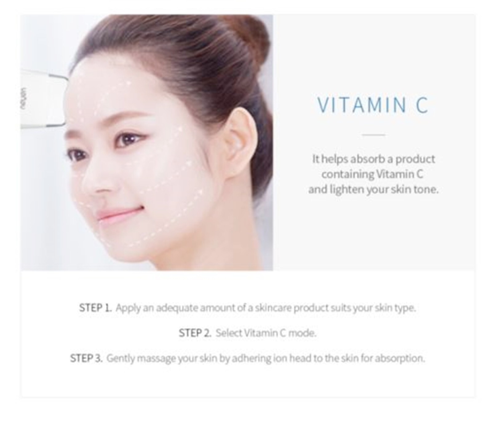 VANAV SKIN BEAM Galvanic LED Neck Facial Massager Gua sha head SKB-1000