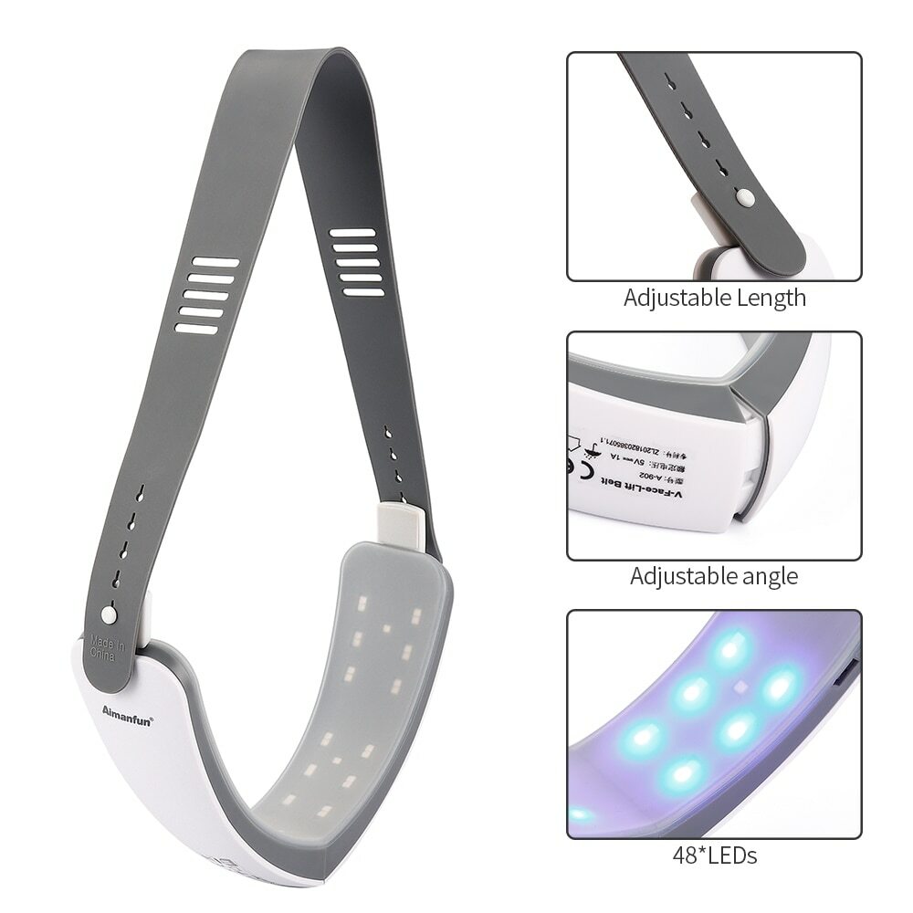 Facial Lifting Device Chin V-Line Up Belt Machine LED Photon Vibration Massager