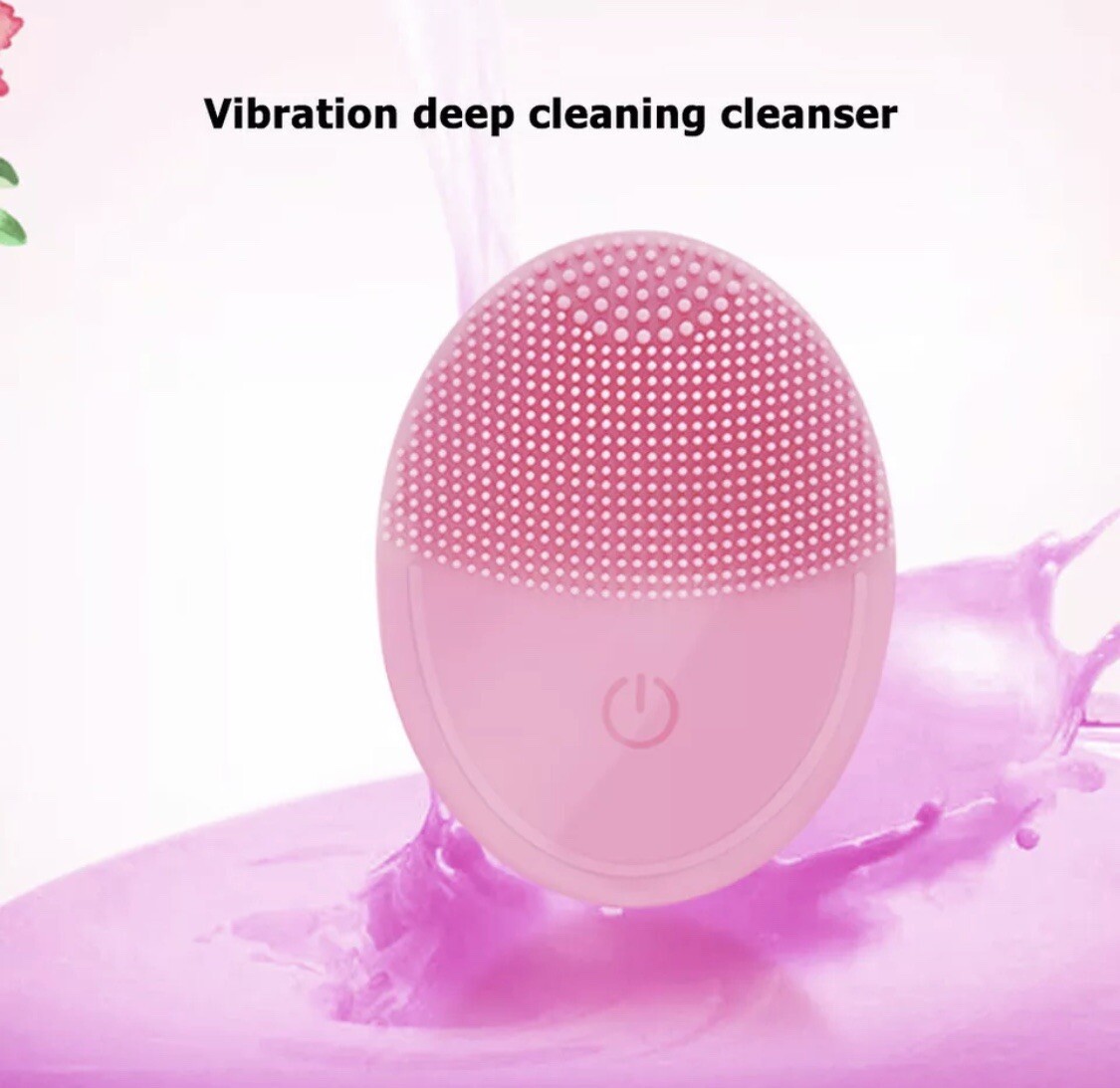 Silicone Electric Facial Cleansing Device (Pink). Free shipping USPS First class