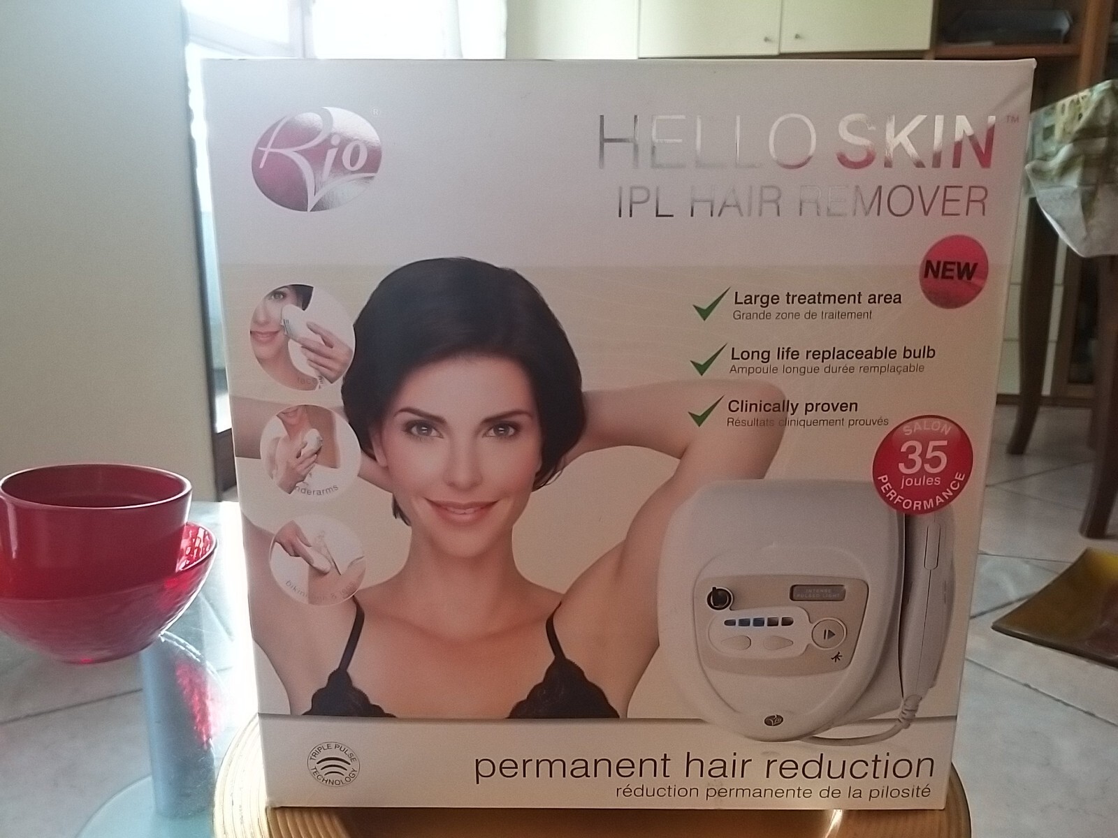 RIO Hello Skin IPL Remover – White Salon 35 Joule 150,000 Flashes, Hair Reduction