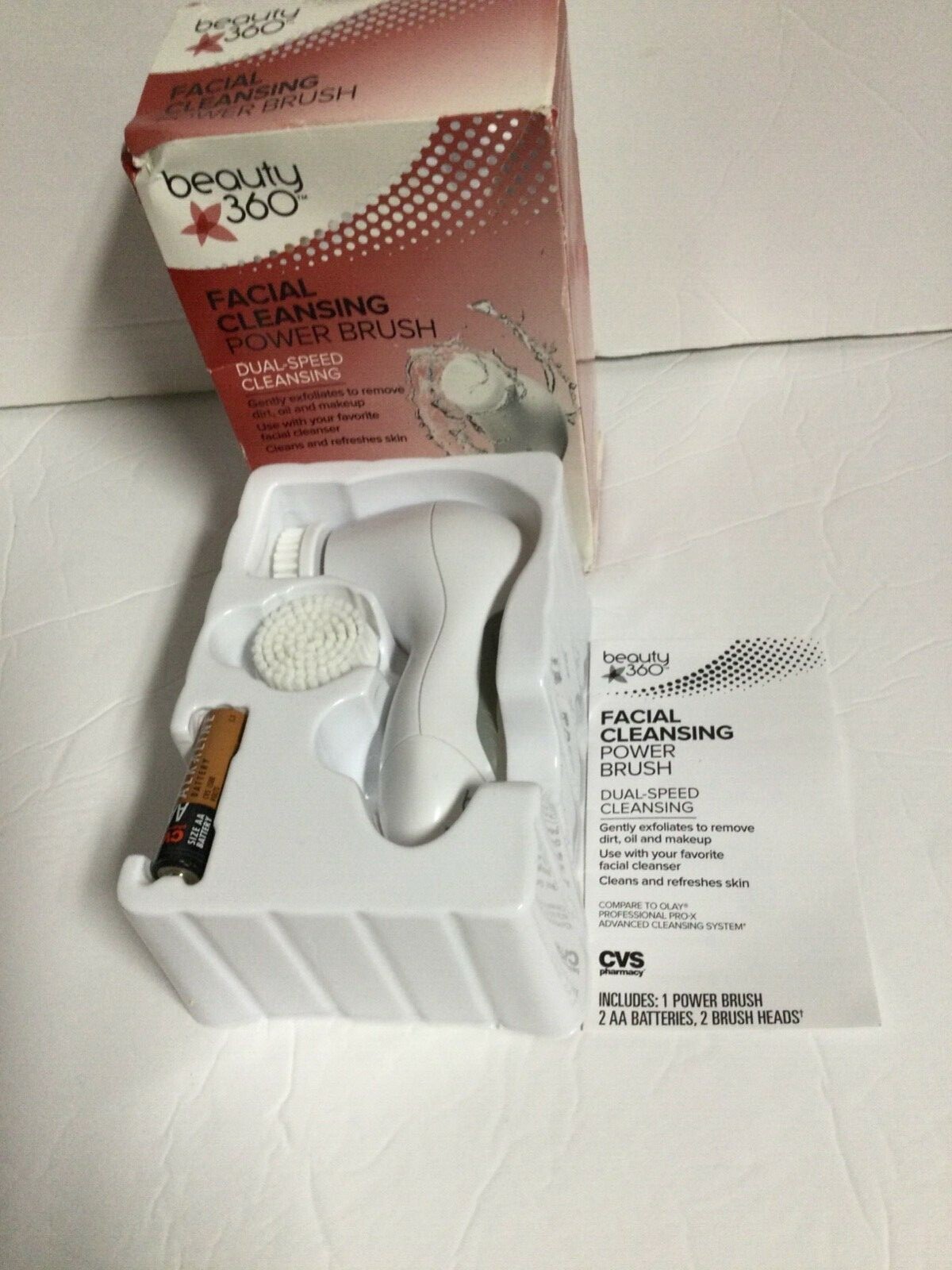 CVS beauty 360;facial cleansing power brush duel speed. E5