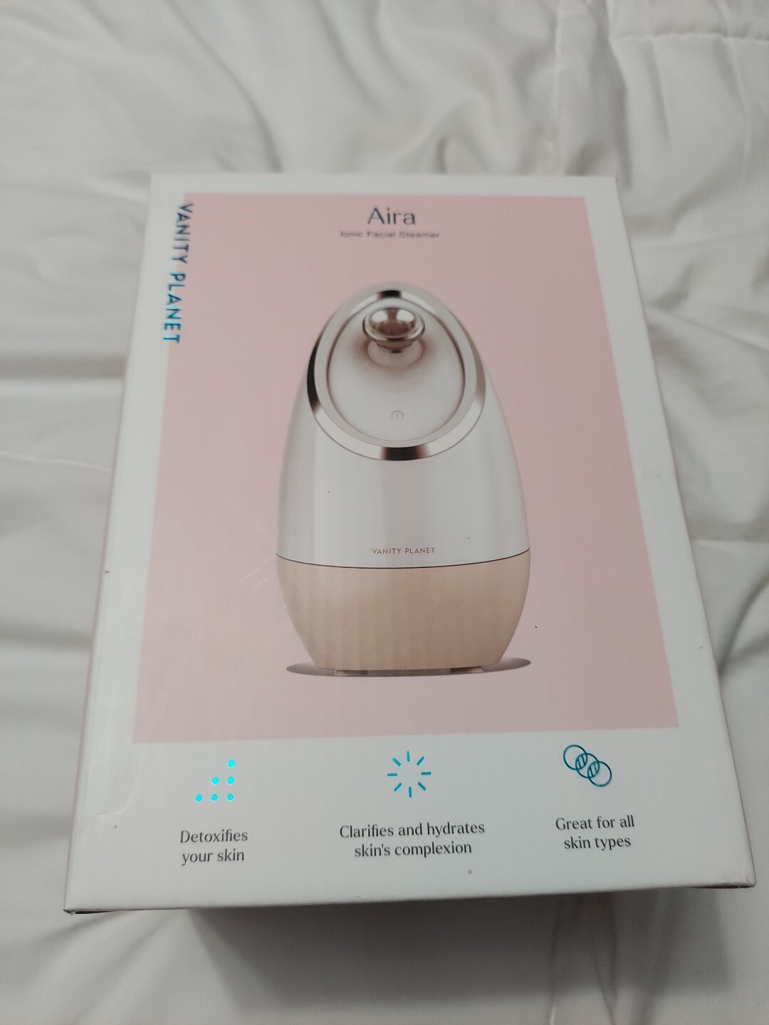 Vanity Planet Aira Ionic Facial Steamer Pore Cleaner Detoxifies/Moisturizer NEW