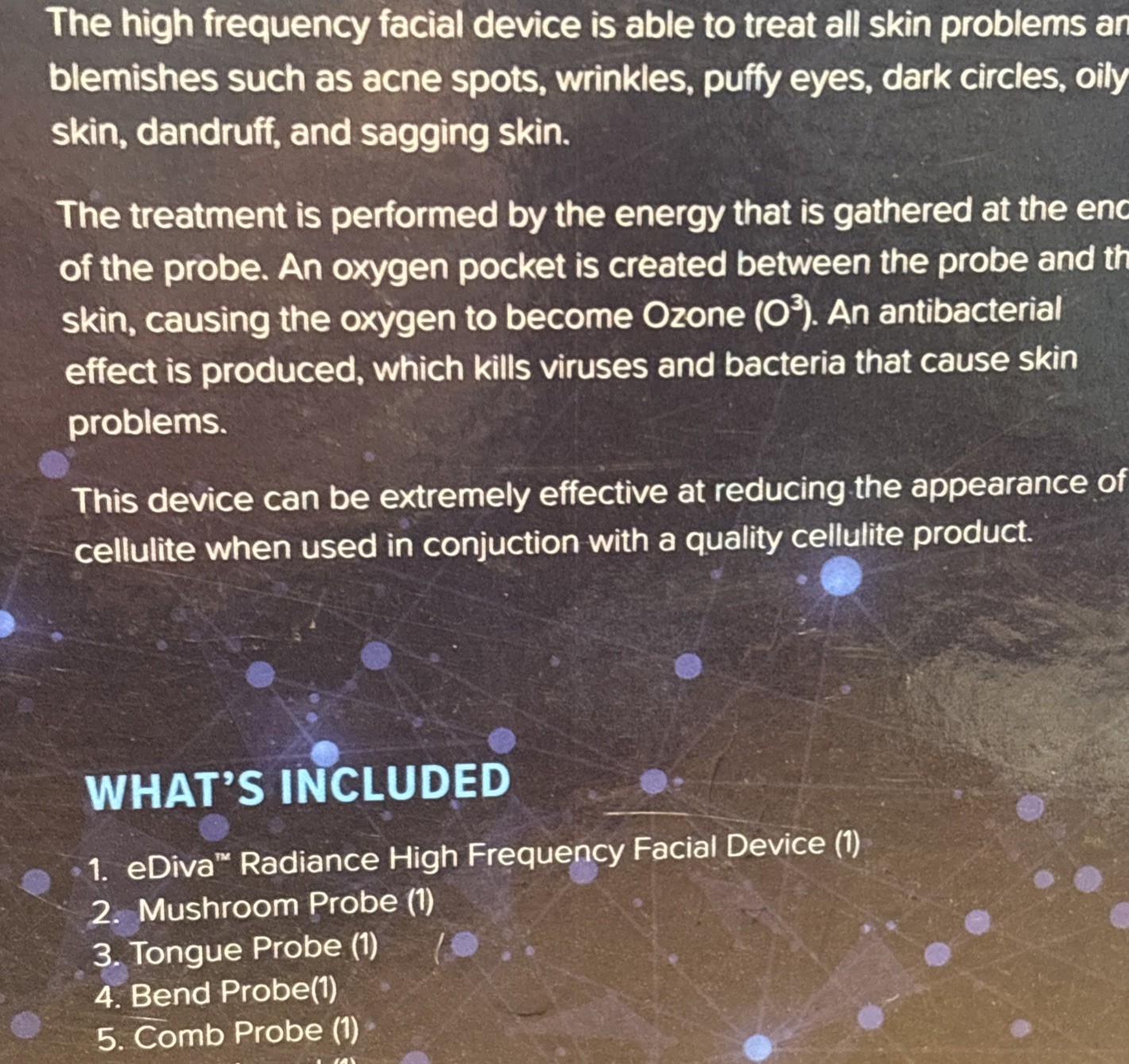 eDiva Radiance High Frequency Facial Device 4 Attachments