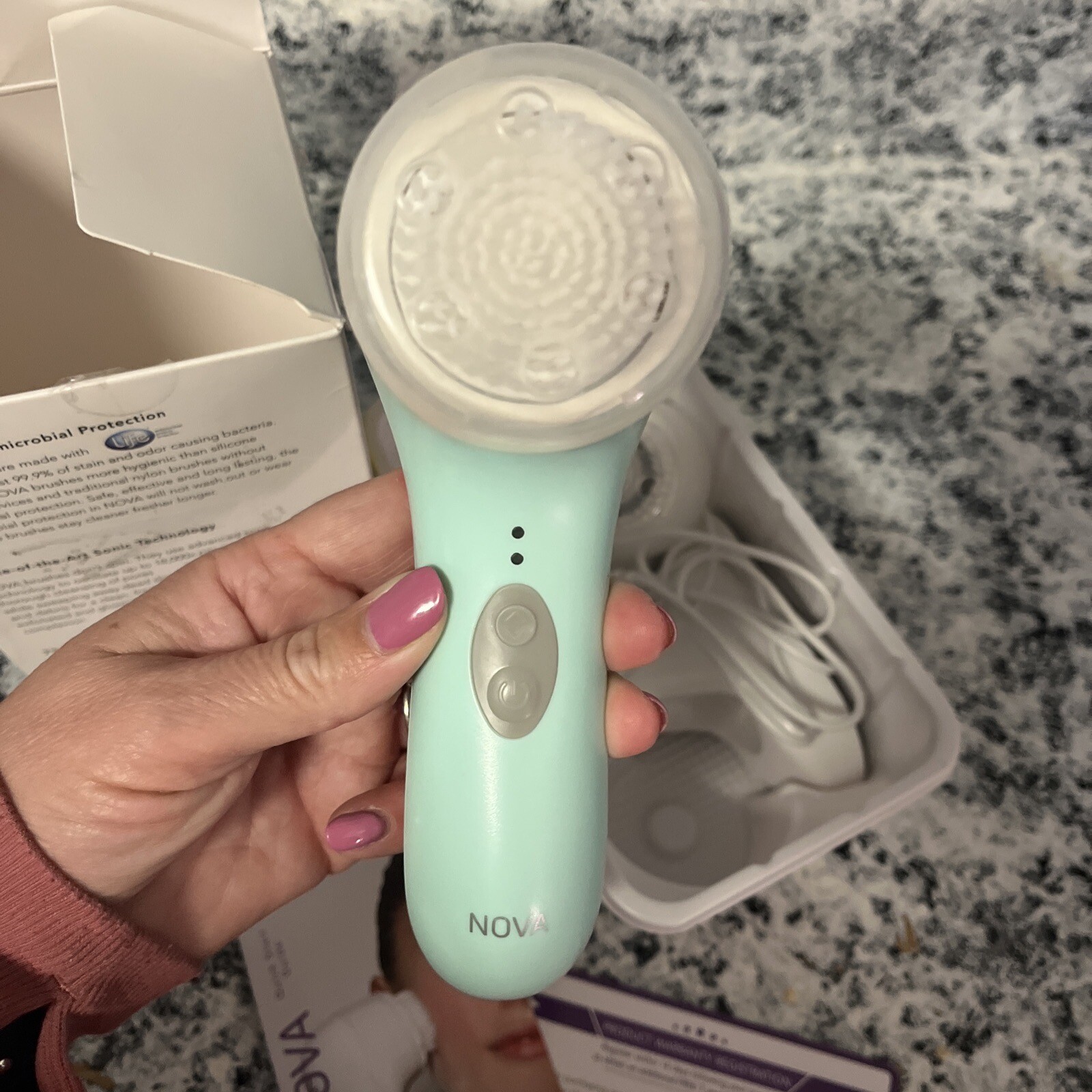 Spa Sciences NOVA Antimicrobial Sonic Cleansing System Mint Green