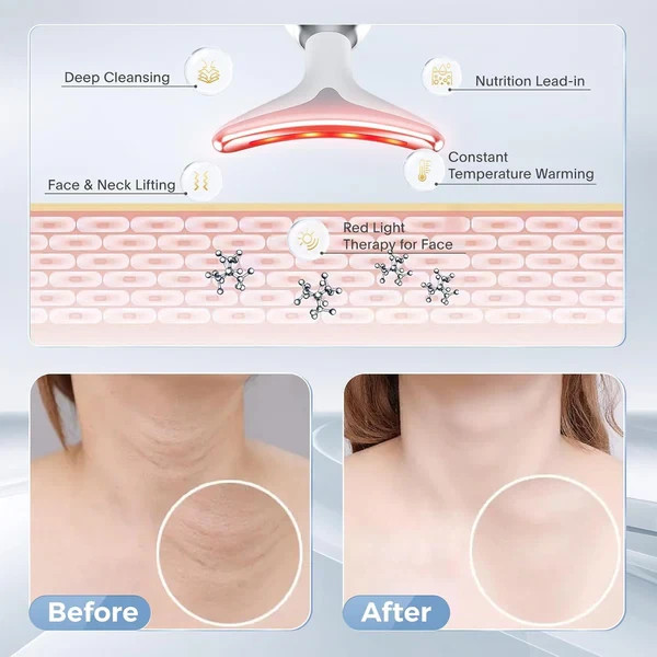 7-in-1 Face & Neck Massager Anti Aging Skin Care Lifting Tightening Device USB