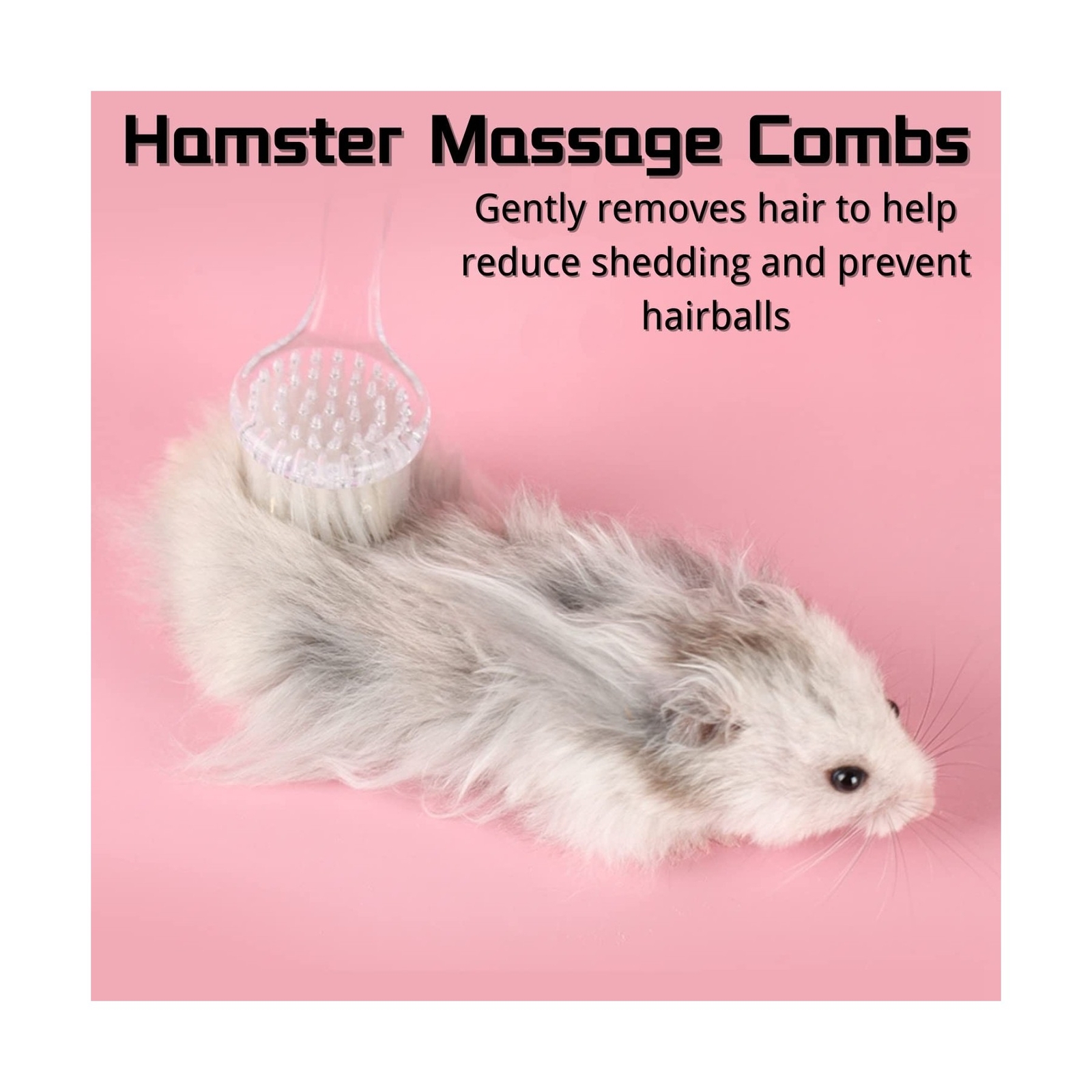 3 Pack Hamster Brush – Small Animal Bath Brush with Lid Soft Cleansing Brush …