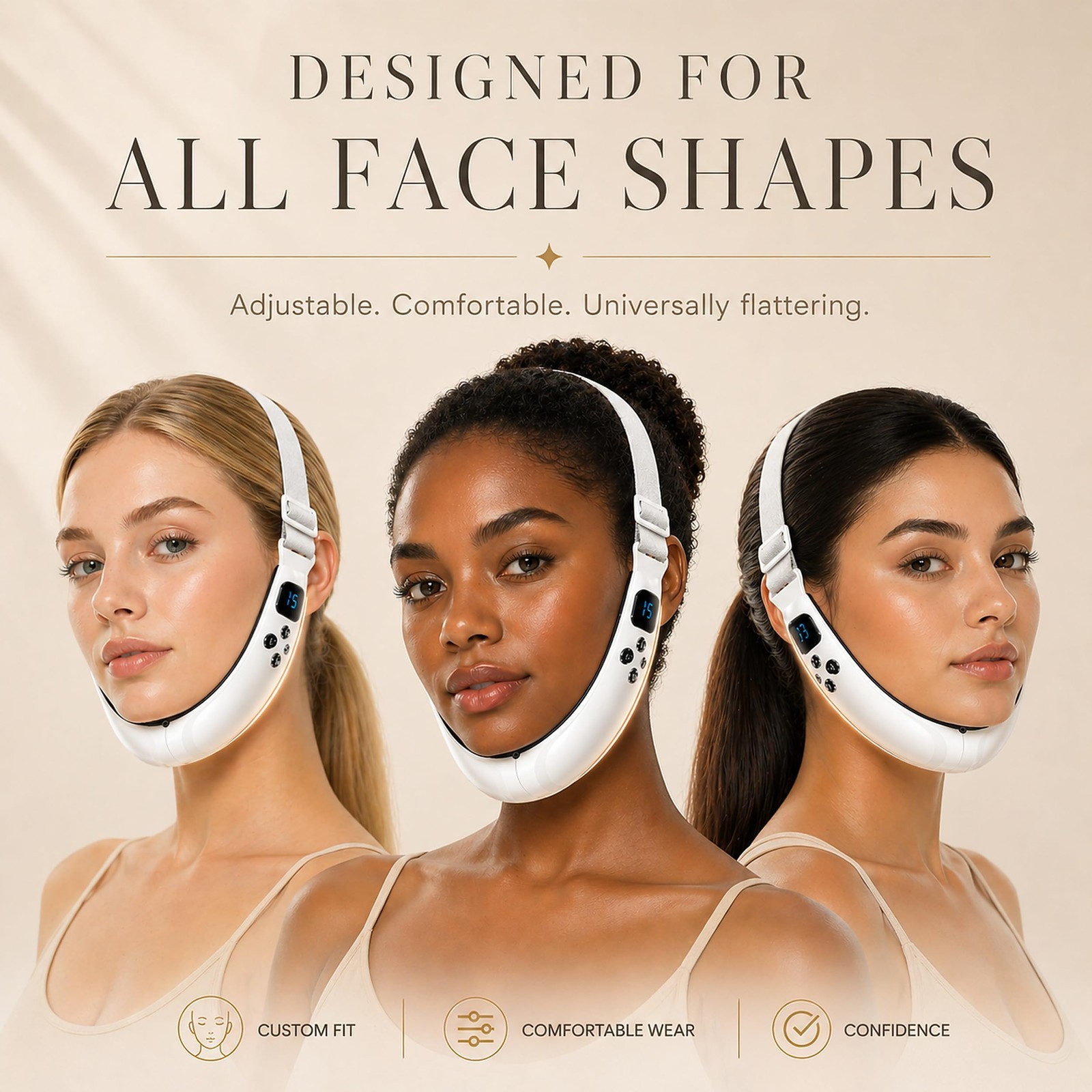 Electric Double Chin Reducer & V-Face Machine – 6 Modes, 12 Intensity Levels for