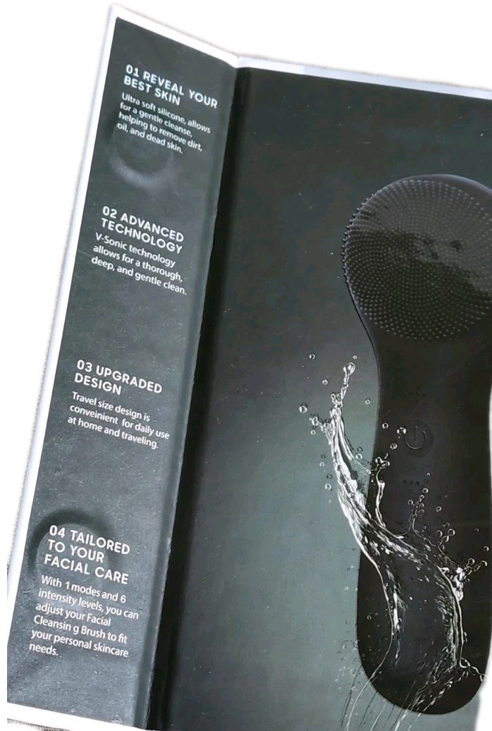 NIB! V-Sonic Silicone Facial Cleansing Brush USB 6 Intensities 13,000 Pulses