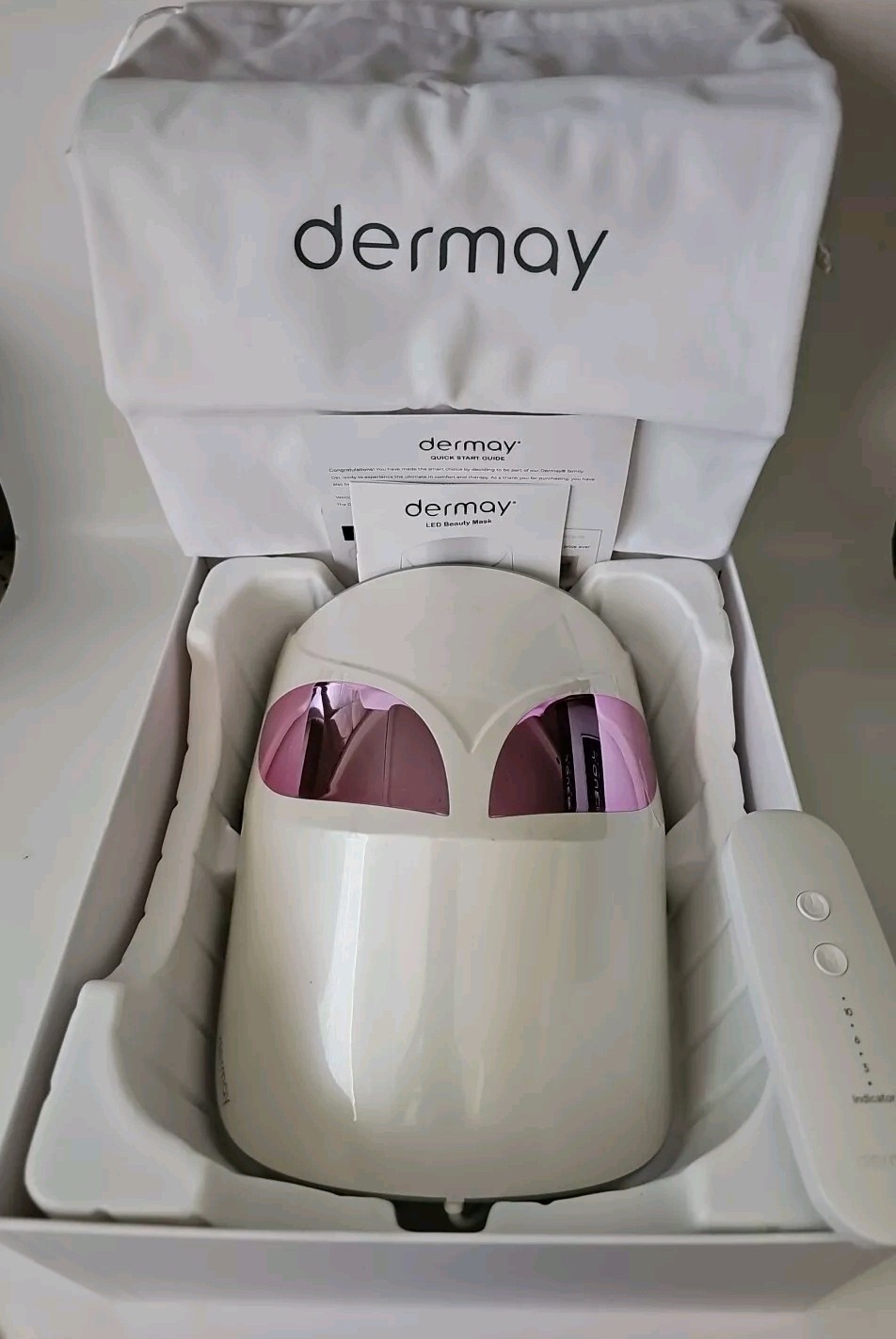 Dermay LED Beauty Mask Portable Red Light Therapy Mask Pink