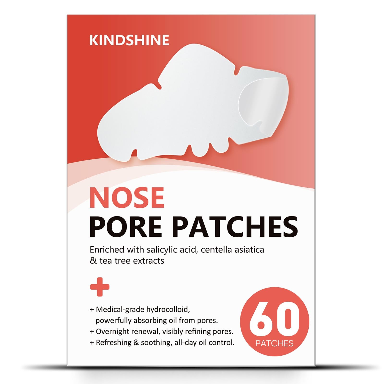 kindshine 60Pcs Nose Pimple Patches, Medical-Grade 1 Count (Pack of 60)