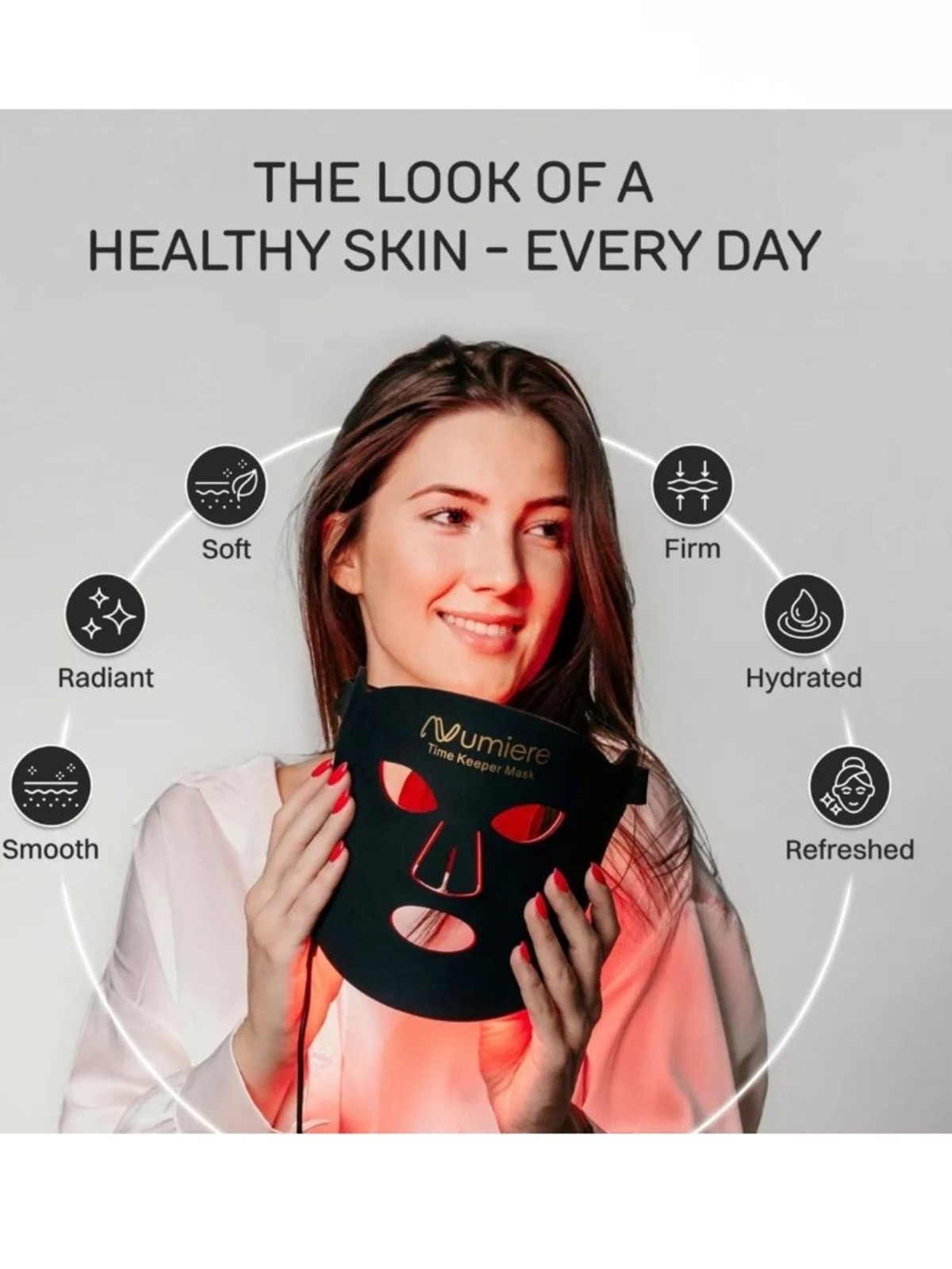 Numiere Time Keeper LED Red Blue Light Face Mask NEW Open Box $249 MSRP