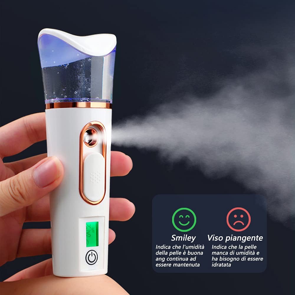 Handy Nano Mist Sprayer with Skin Analyzer Moisture Tester, Portable Atomizat…