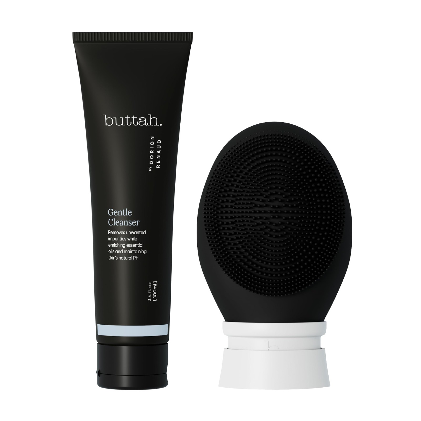 Buttah Skin by Dorion Cleanse + Vibe Brush Kit | 2 Piece Set, Black