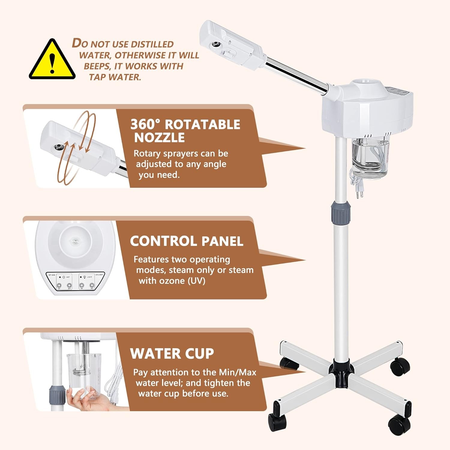 Mobile Ionic Ozone Facial Steamer with Aromatherapy — Professional Spa at Home