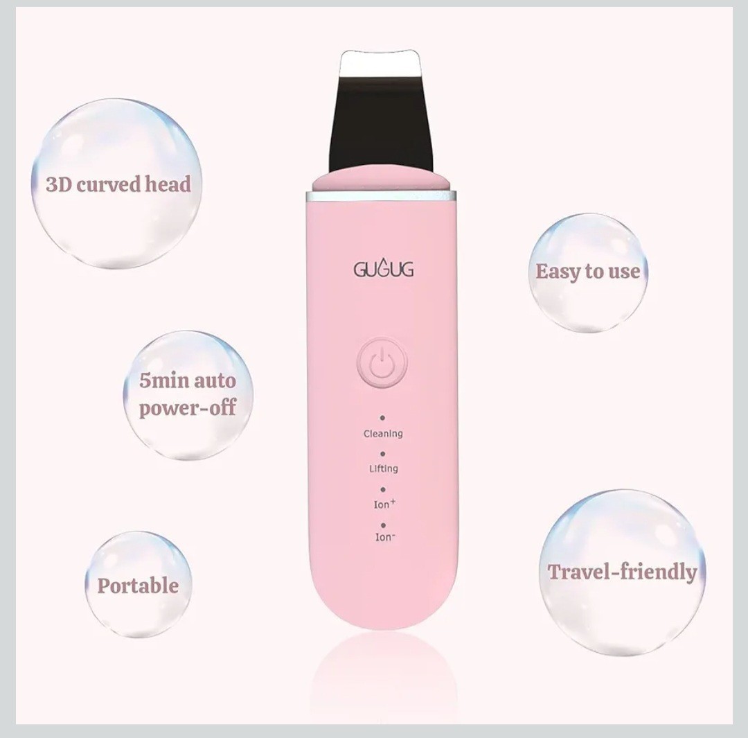 GUGUG Facial Skin Scrubber Face Spatula – Blackhead Remover Pore Cleaner – Pink