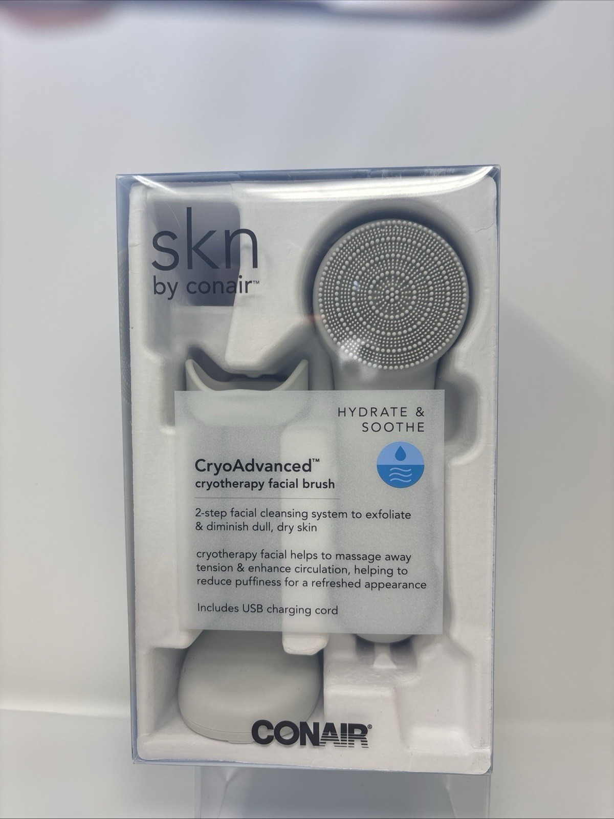 SKN by Conair CryoAdvanced Cryotherapy Facial Cleansing Brush Electric – NEW