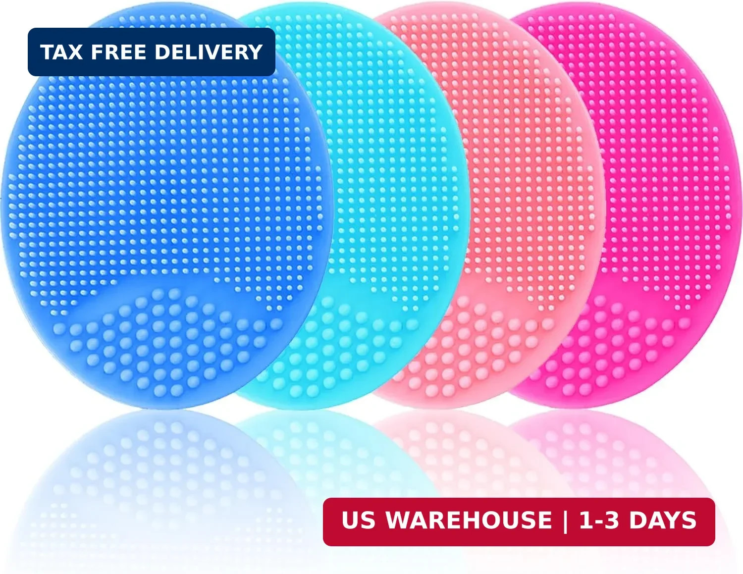 Silicone Facial Cleansing Brush – 4 Pack Face Scrubber & 1 Count (Pack of 4)