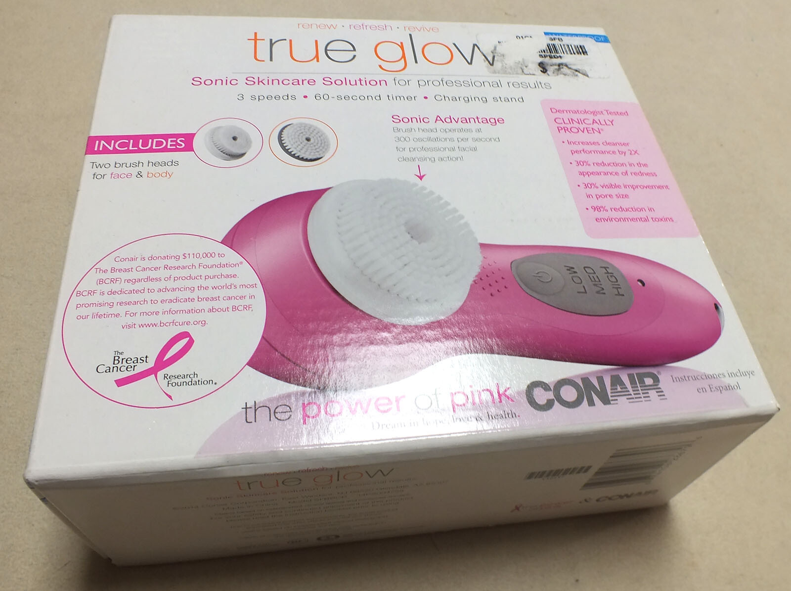 Conair True Glow Sonic Skincare Solution System The Power of Pink New