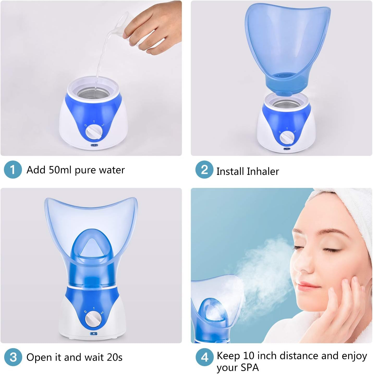 Face Steamer for Facial Deep Cleaning, Facial Steamer for Women, 2 Modes Nano Io