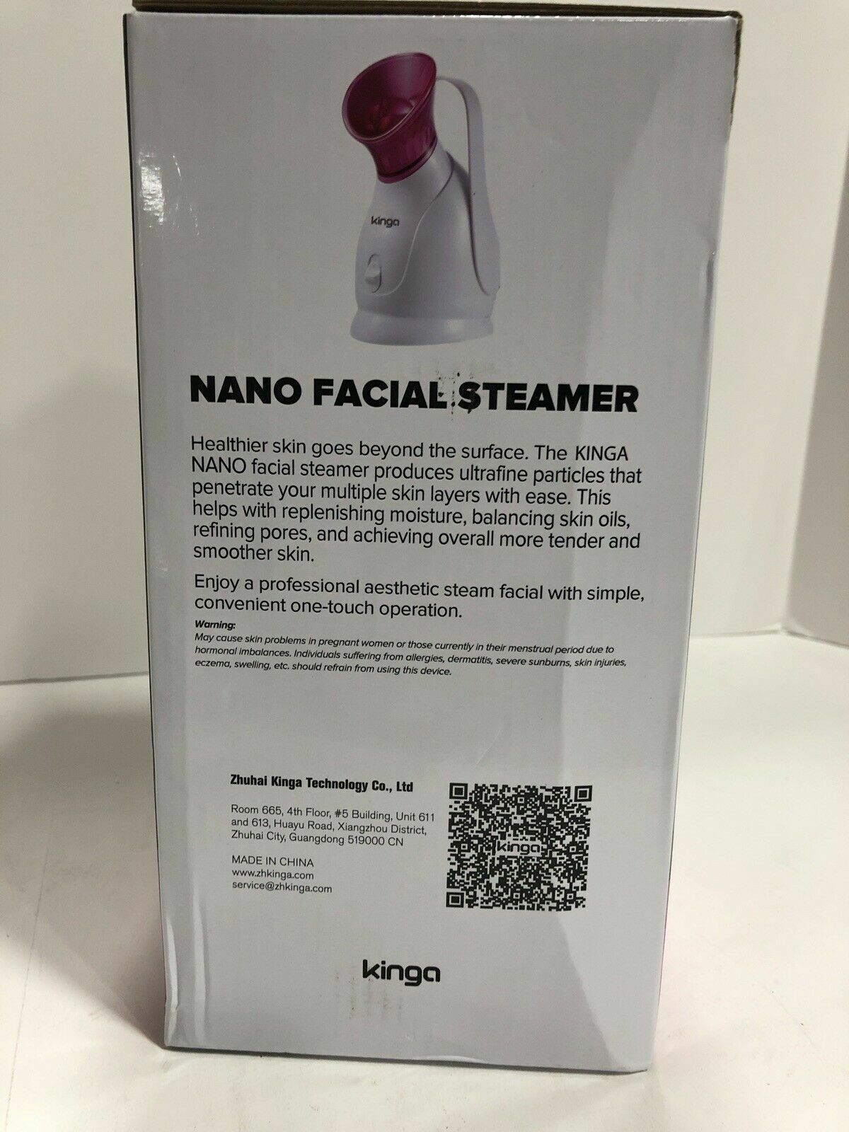 EUC PINK & WHITE KINGA NANO FACIAL STEAMER MODEL NO.: KD-2332 NANO-IONIC STEAM