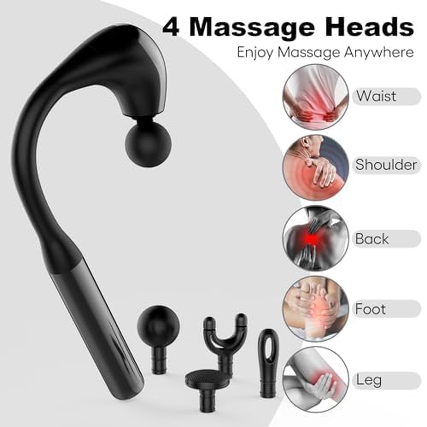 Massage Gun Deep Tissue with Extended Handle Revolutionary U-Shaped Back Mass…