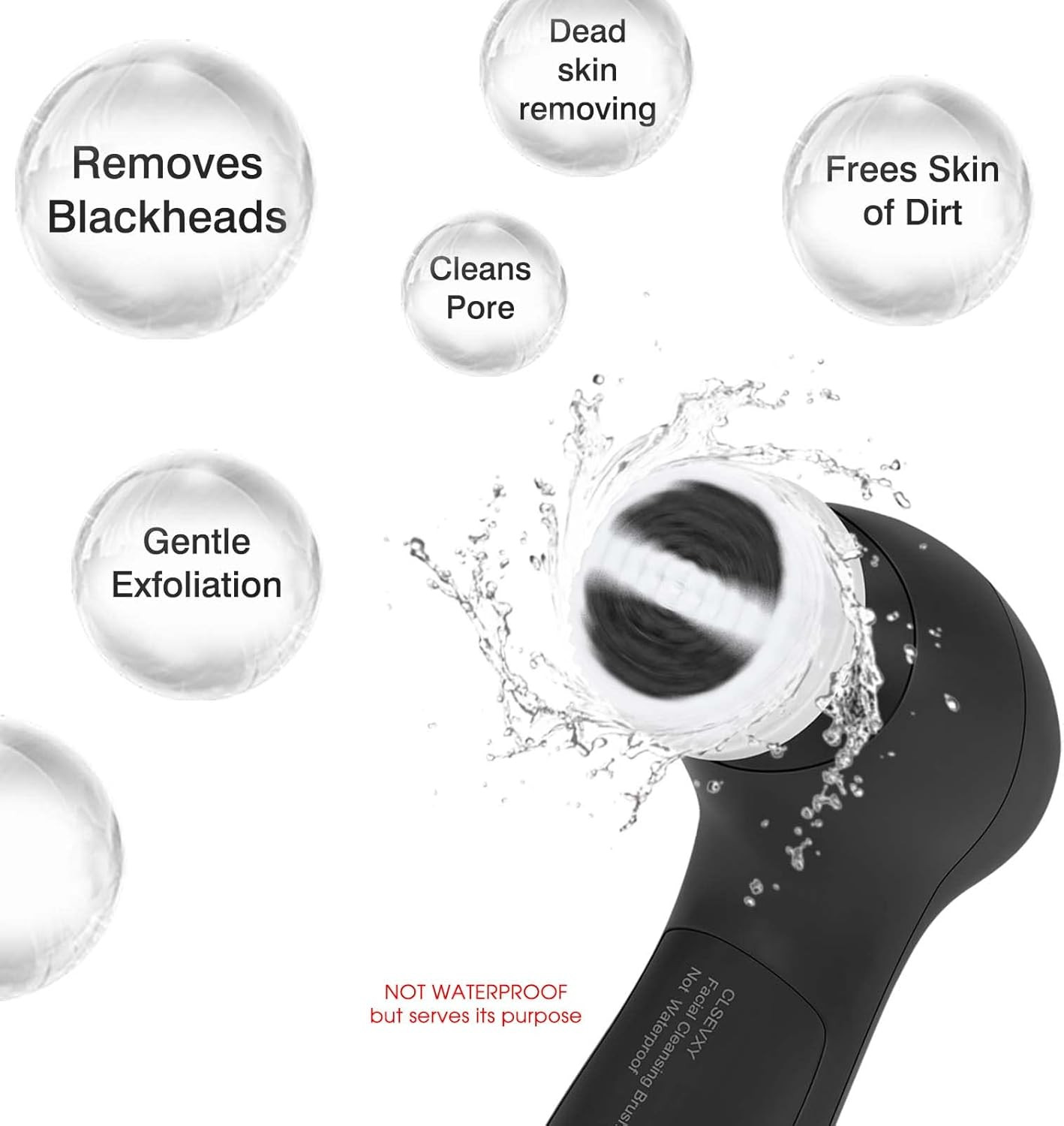 Facial Cleansing Brush Face Scrubber: Electric Face Spin Cleanser Brushes with