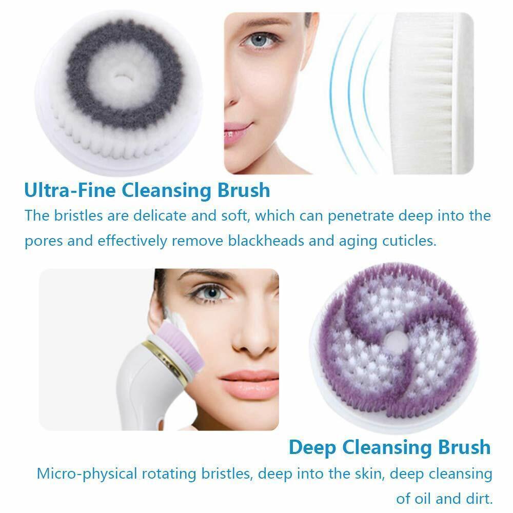 Electric “Face Cleaning Brush Set” Battery Powered Skin Exfoliating Facial Care