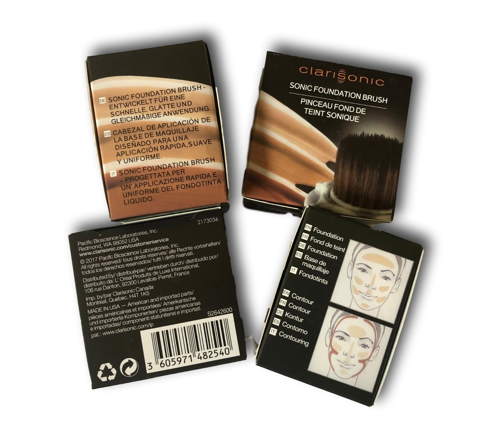 Clarisonic 2 Pk Sonic Foundation Face Cleanser System Replacement Brush head