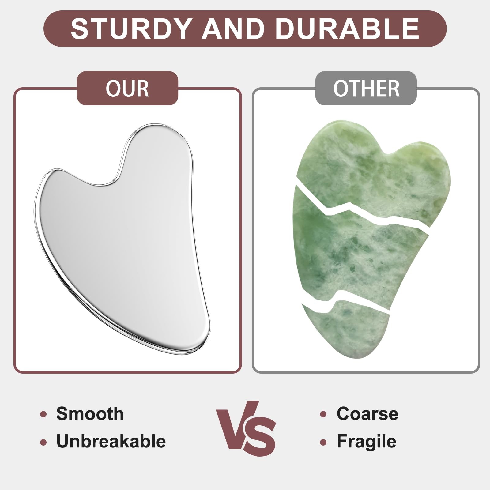 CAEYPOAR Stainless Steel Gua Sha Facial Tools, One size fits all,