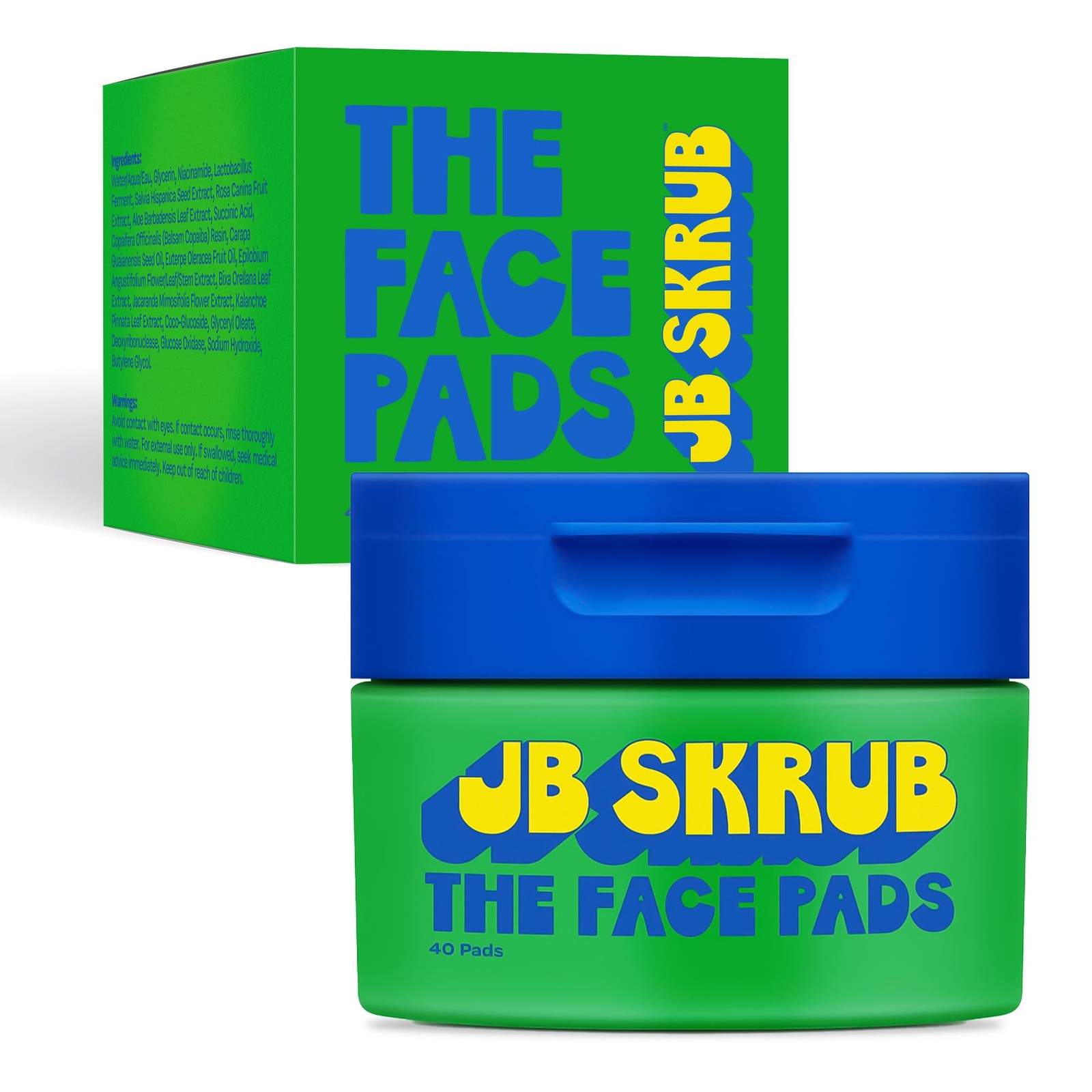 JB SKRUB Boys Face Pads & Wipes for Kids, 40 Count (Pack of 1), Multicolor