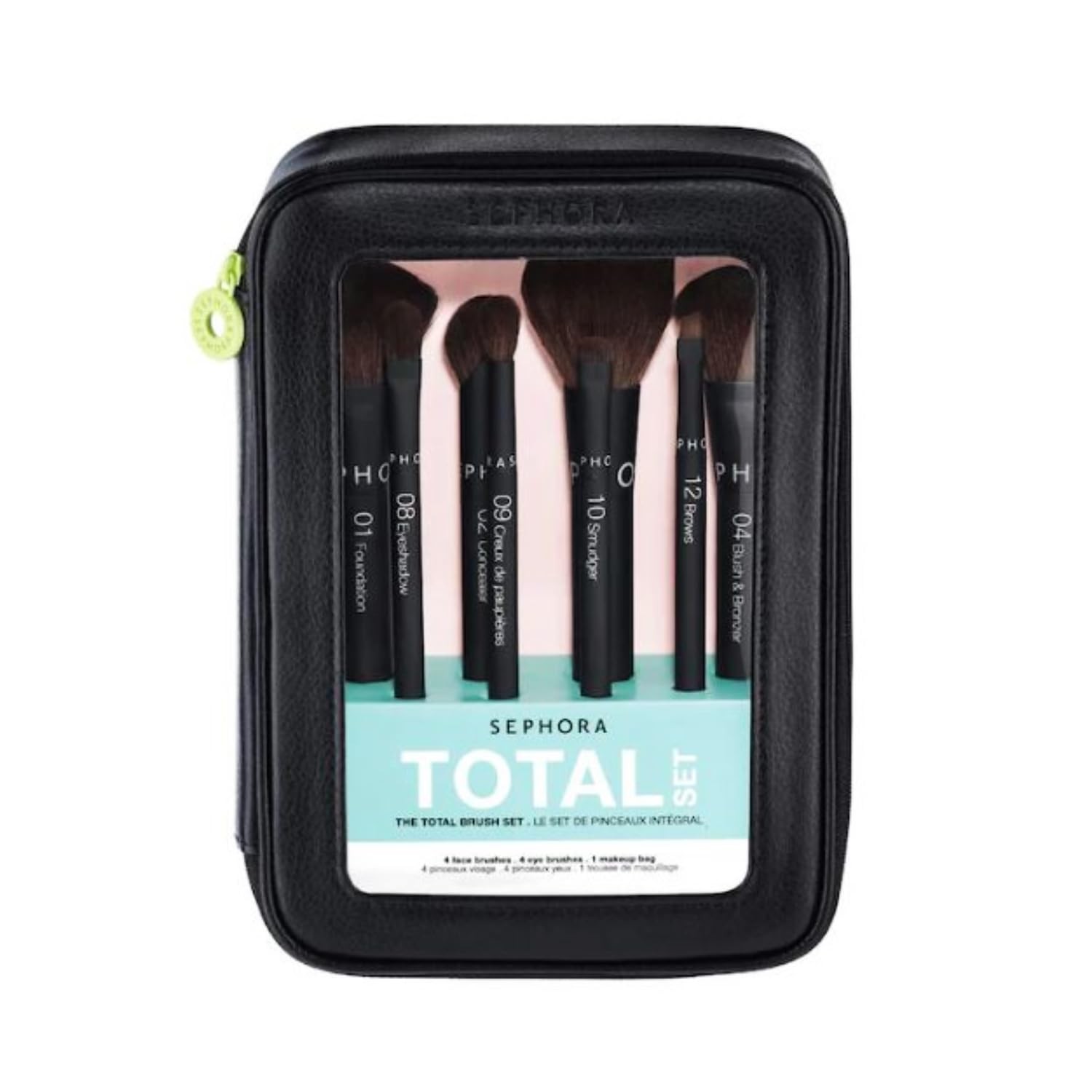 Sephora Favorites Total Set The Total Brush Set – 4 – 4 Eye – 1 Makeup Bag